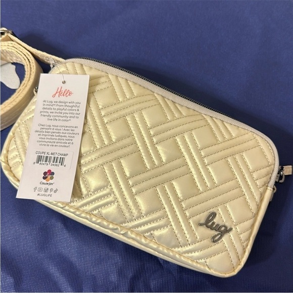 LUG COUPE XL METALLIC CHAMPAGNE SMALL CROSSBODY CHEST BAG BELT BAG NWT - Picture 2 of 8